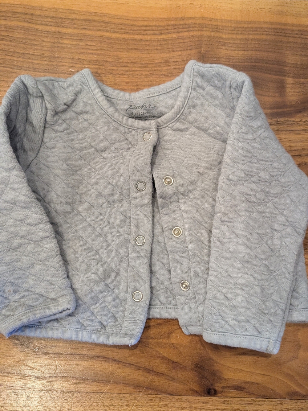 Pehr Light Blue Quilted Baby Cardigan